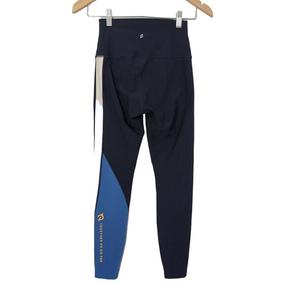 Peloton High Rise Legging Womens S Blue Color Block Athletic Workout Cycle Train - Picture 4 of 12